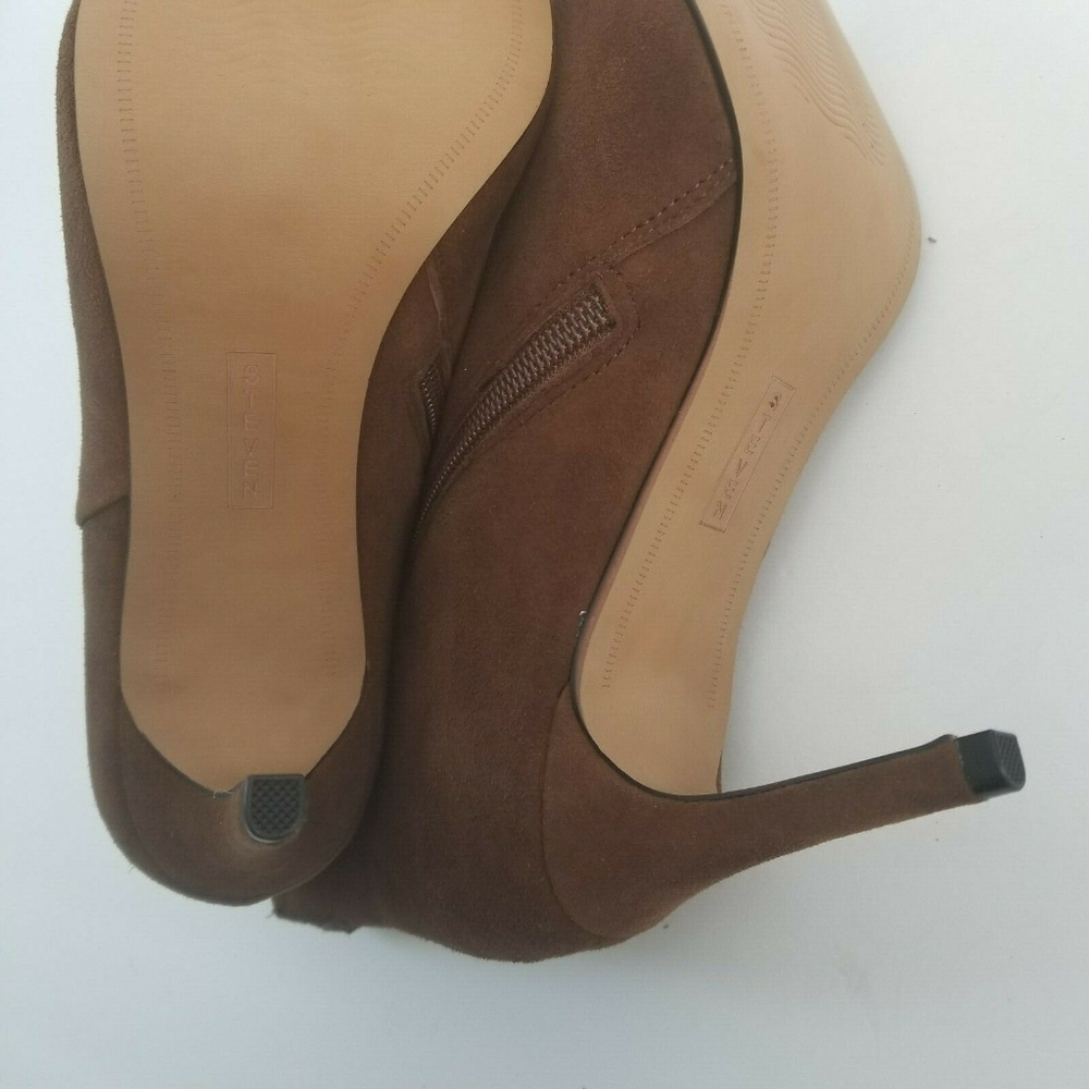 Steven By Steven Madden Leila Brown Suede Booties - Picture 7 of 8